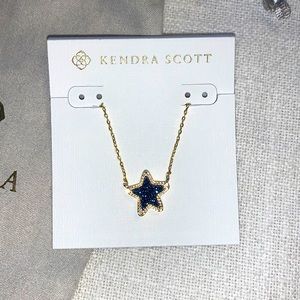 Kendra Scott Navy and Gold Star Pendant Necklace